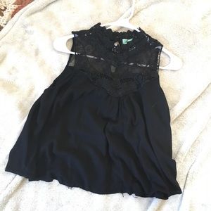 DONATING ON 09/15 Black Tank With Lace collar